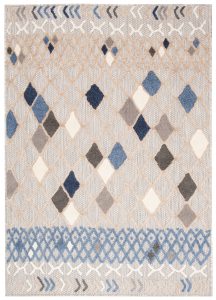 Dywan Zewnętrzny Patio Szary Niebieski Etniczny