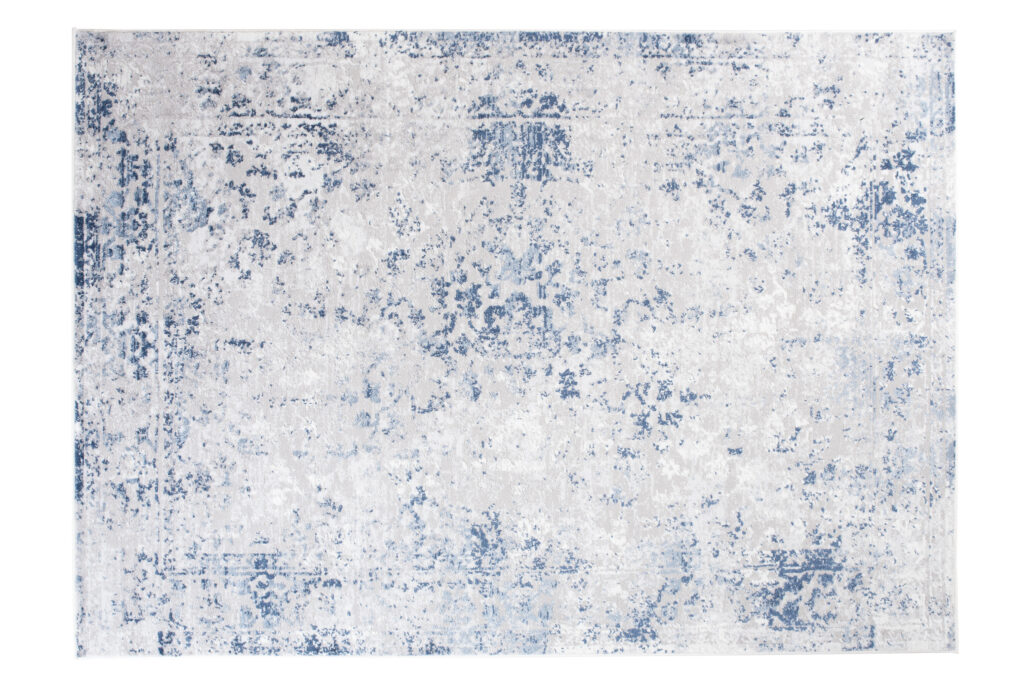 Dywan Sky Niebieski Szary Ramka Ornamenty