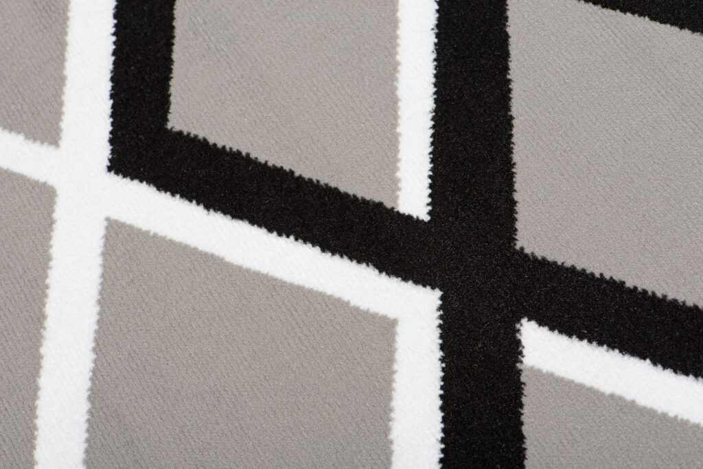 Dywan Luxury Szary Czarny Geometryczny Krata