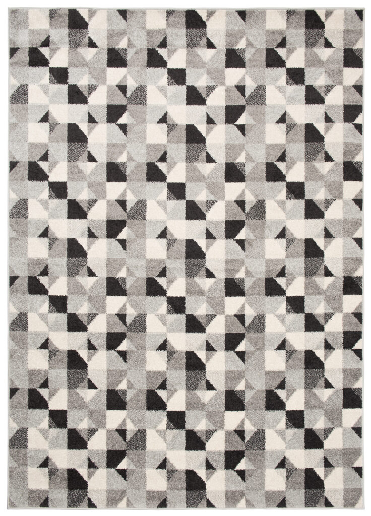 Dywan Lazur Szary Geometryczny Kwadraty Koła