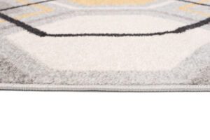 Dywan Lazur Szary Żółty Kremowy Geometryczny Sześcian