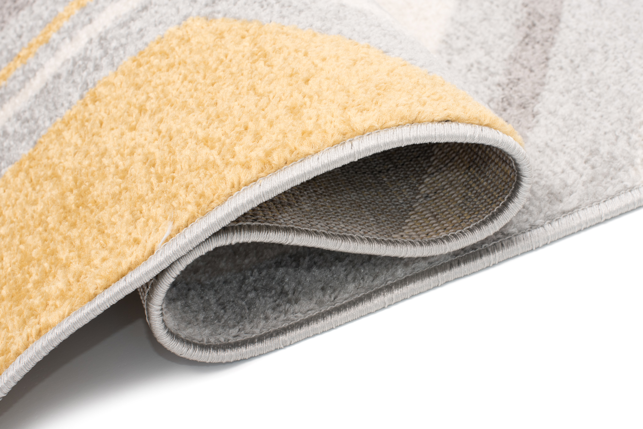 Dywan Lazur Szary Żółty Kremowy Geometryczny Sześcian