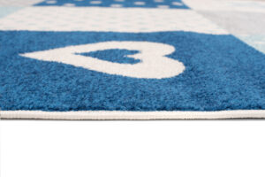 Dywan Lazur Szary Niebieski Kwadraty Dziecięcy