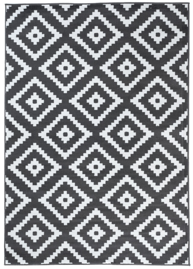 Dywan Luxury Szary Biały Geometryczny Diament