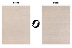 Dywan Azteca Bawełniany Beżowy z Frędzlami