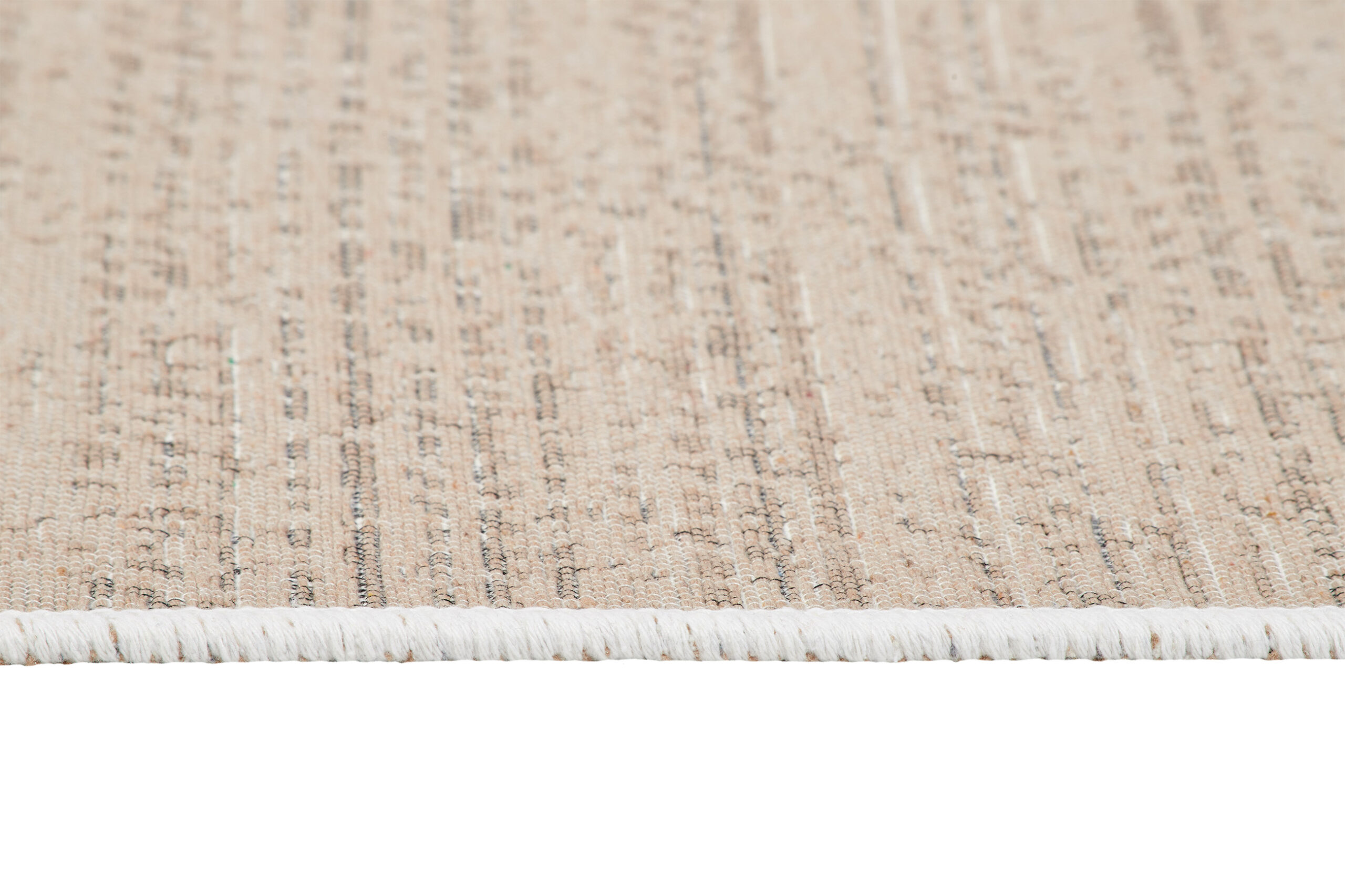 Dywan Azteca Bawełniany Beżowy z Frędzlami