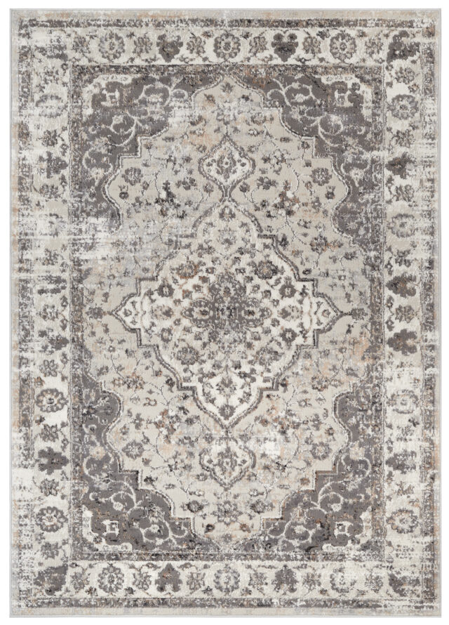 Dywan Valley Ciemny Szary Vintage Ramka
