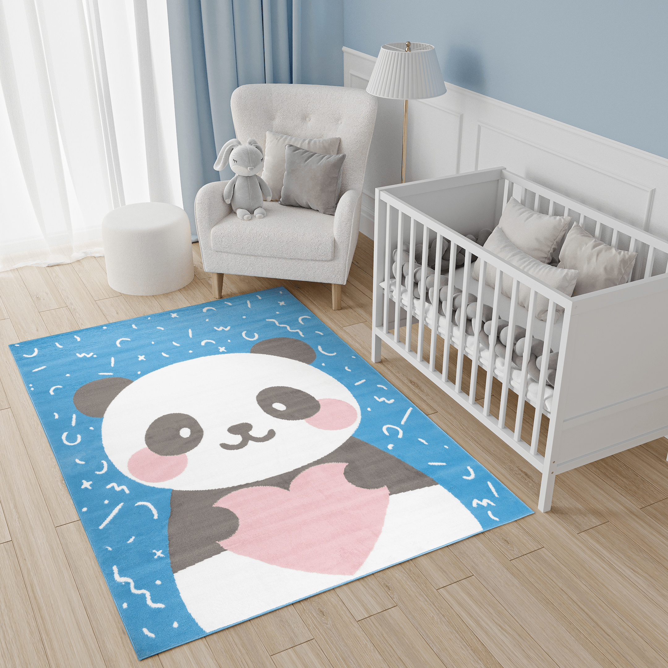 Dywan Dziecięcy Jolly Niebieski Panda