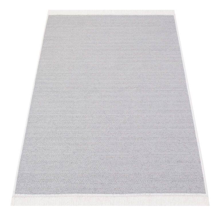 Dywan Azteca Bawełniany Szary z Frędzlami