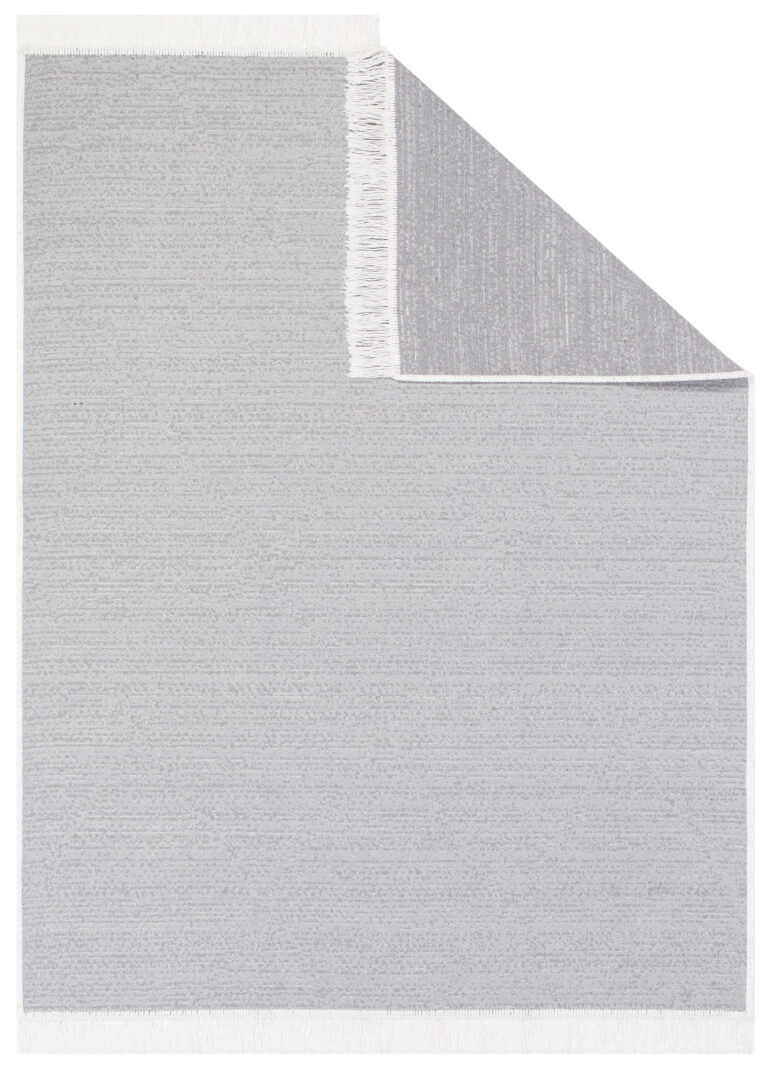 Dywan Azteca Bawełniany Szary z Frędzlami