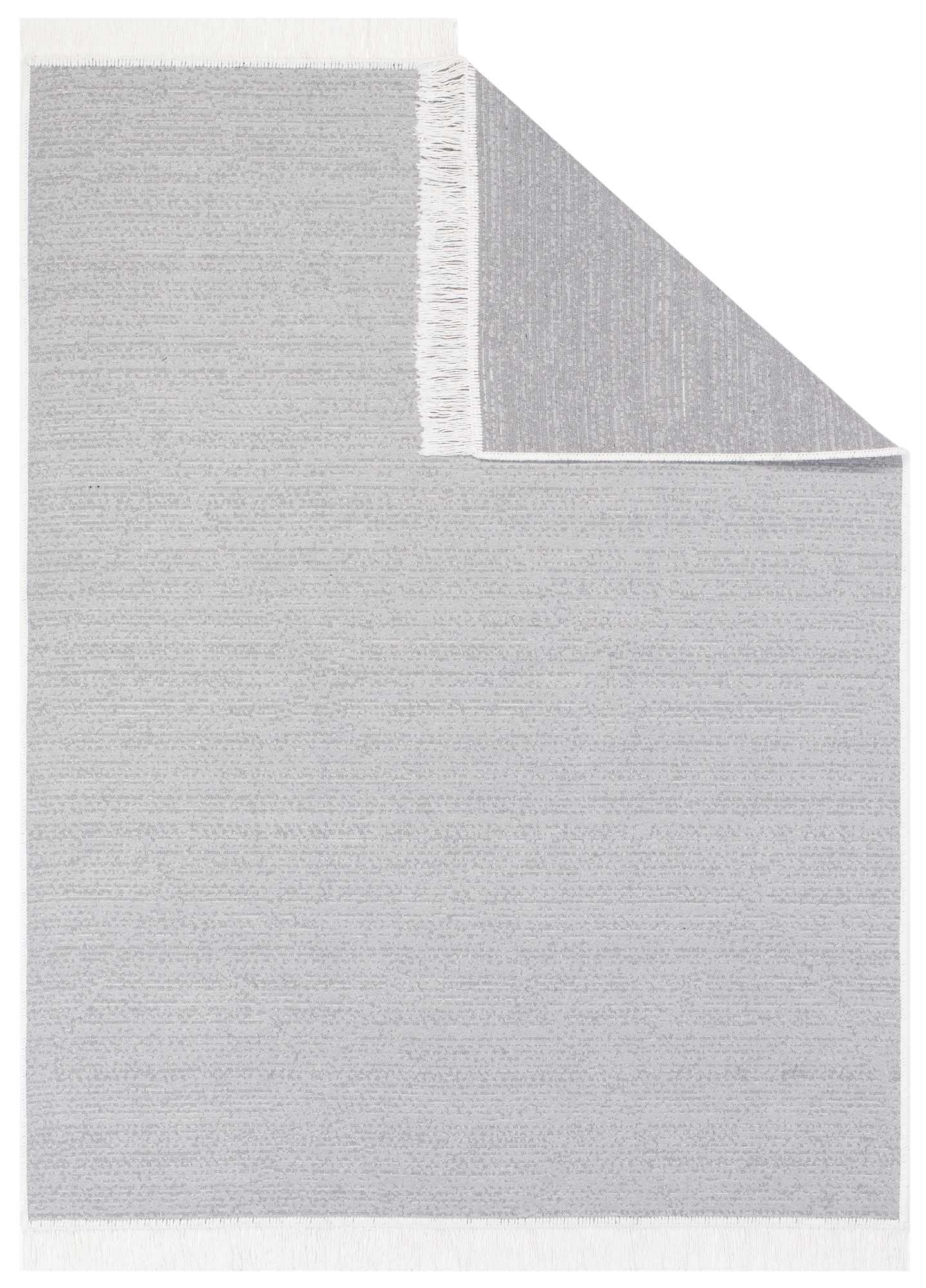 Dywan Azteca Bawełniany Szary z Frędzlami