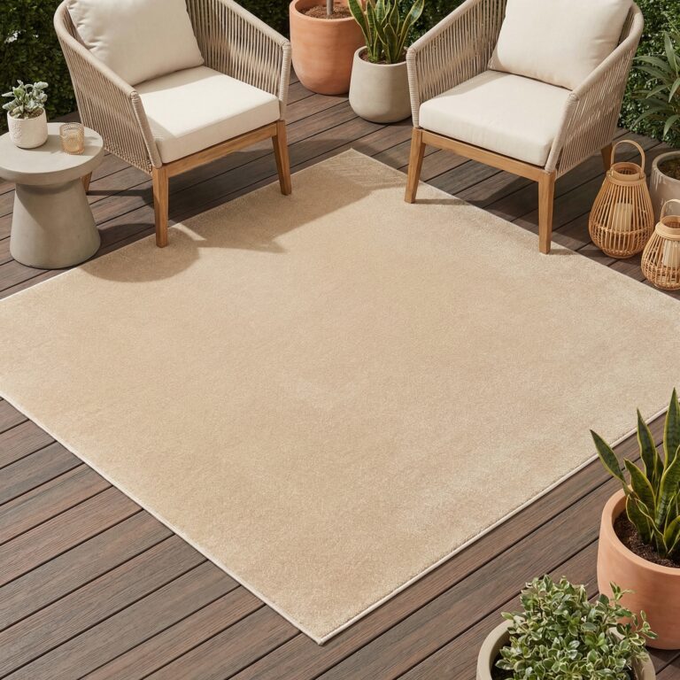 Dywan Mono Kwadrat Indoor Outdoor Beżowy