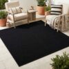 Dywan Mono Kwadrat Indoor Outdoor Czarny