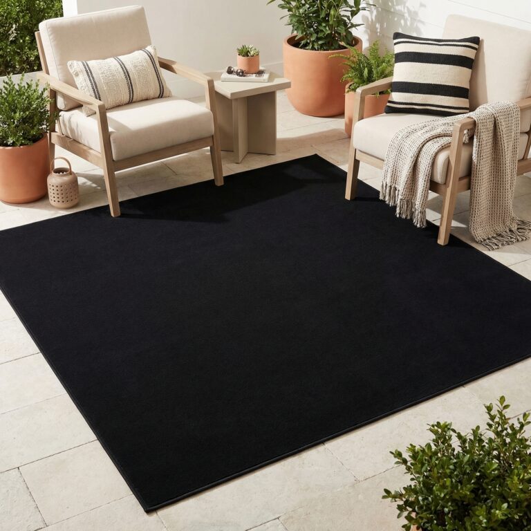 Dywan Mono Kwadrat Indoor Outdoor Czarny