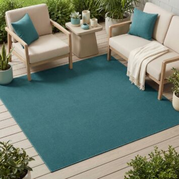 Dywan Mono Kwadrat Indoor Outdoor Niebieski