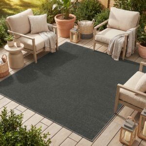 Dywan Mono Kwadrat Indoor Outdoor Ciemny Szary