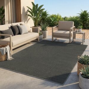 Dywan Mono Indoor Outdoor Ciemny Szary