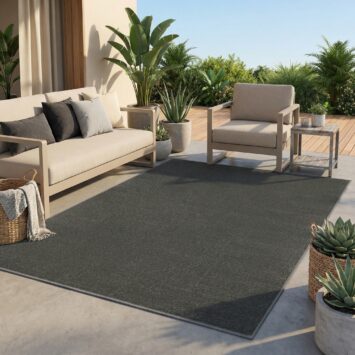 Dywan Mono Indoor Outdoor Ciemny Szary