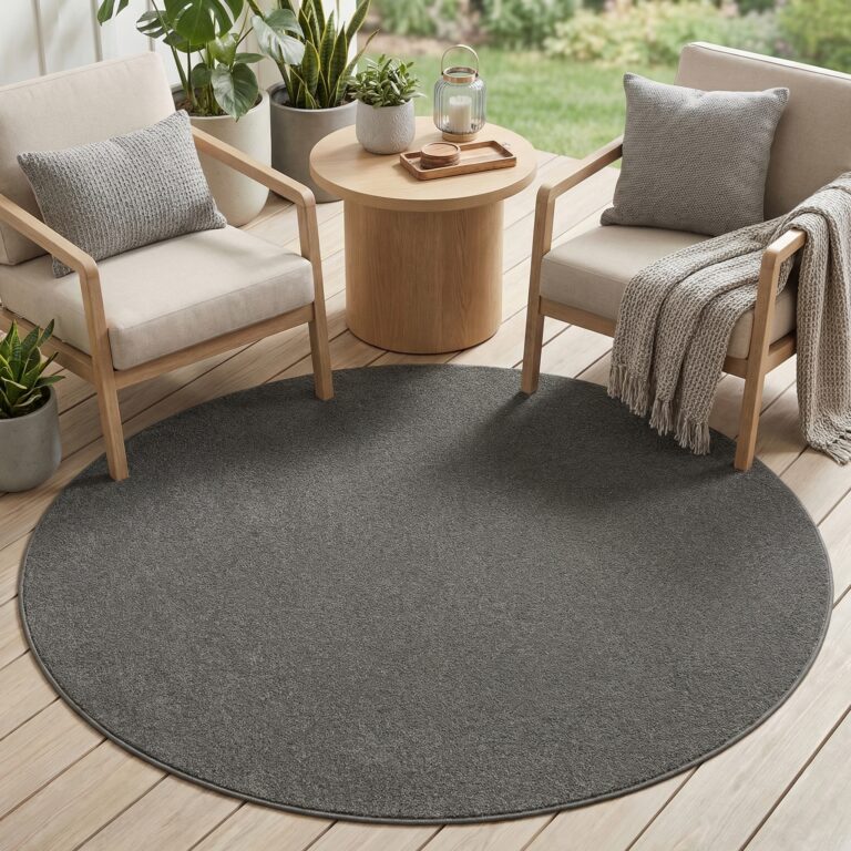 Dywan Mono Koło Indoor Outdoor Ciemny Szary