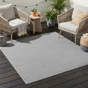 Dywan Mono Kwadrat Indoor Outdoor Jasny Szary