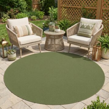 Dywan Mono Koło Indoor Outdoor Zielony