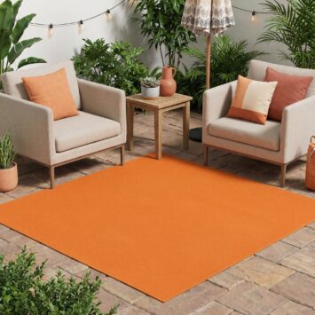 Dywan Mono Kwadrat Indoor Outdoor Pomarańczowy