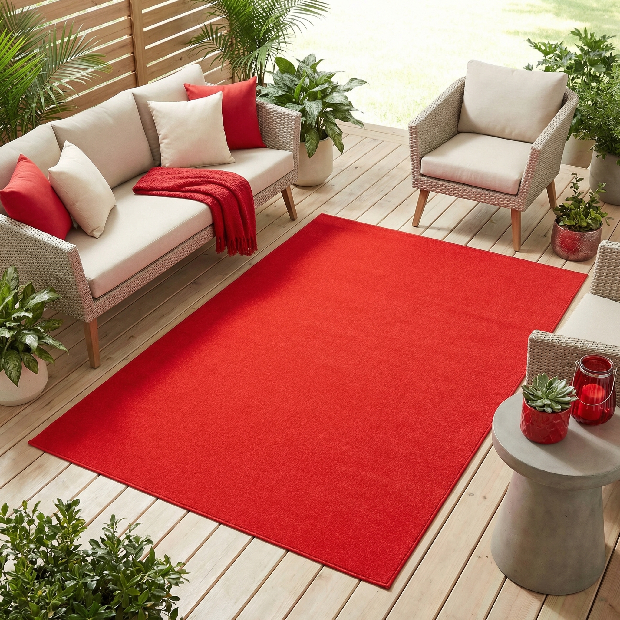 Dywan Mono Indoor Outdoor Czerwony