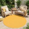Dywan Mono Koło Indoor Outdoor Żółty