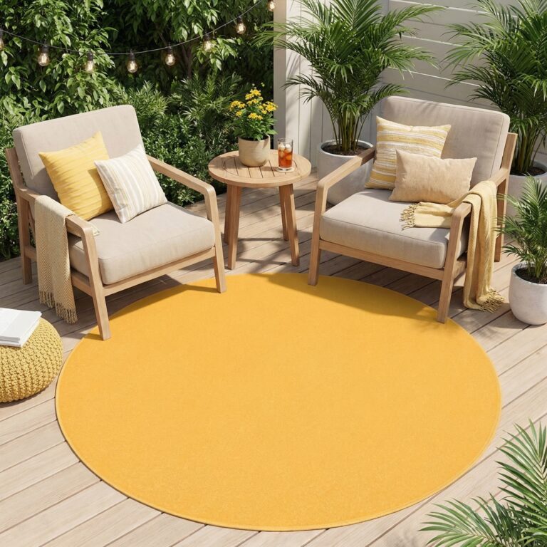 Dywan Mono Koło Indoor Outdoor Żółty