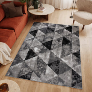 Dywan Luxury Szary Geometryczny Trójkąty