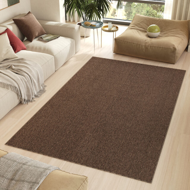 Dywan Nizza Brązowy Nowoczesny Antypoślizgowy