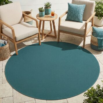 Dywan Mono Koło Indoor Outdoor Niebieski
