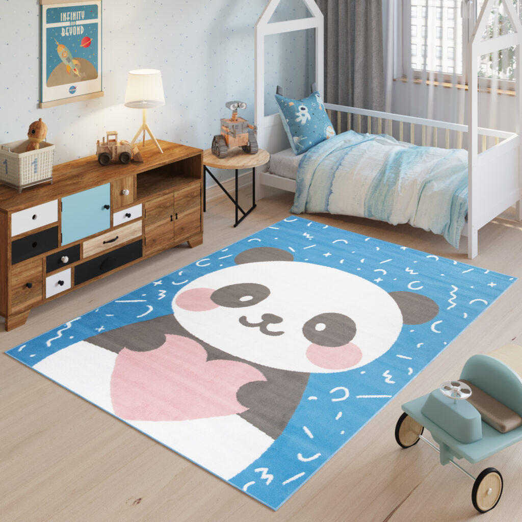 Dywan Dziecięcy Jolly Niebieski Panda