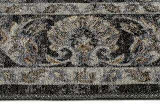 Dywan Ritz Czarny Szary Kwiatowe Ornamenty