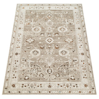 Dywan Retro Szary Rudy Ornamenty Vintage