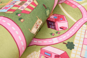 Dywan Dziecięcy Flannel Różowy Miasto Ulice