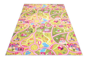 Dywan Dziecięcy Flannel Różowy Miasto Ulice