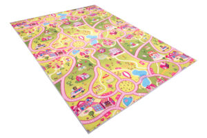 Dywan Dziecięcy Flannel Różowy Miasto Ulice