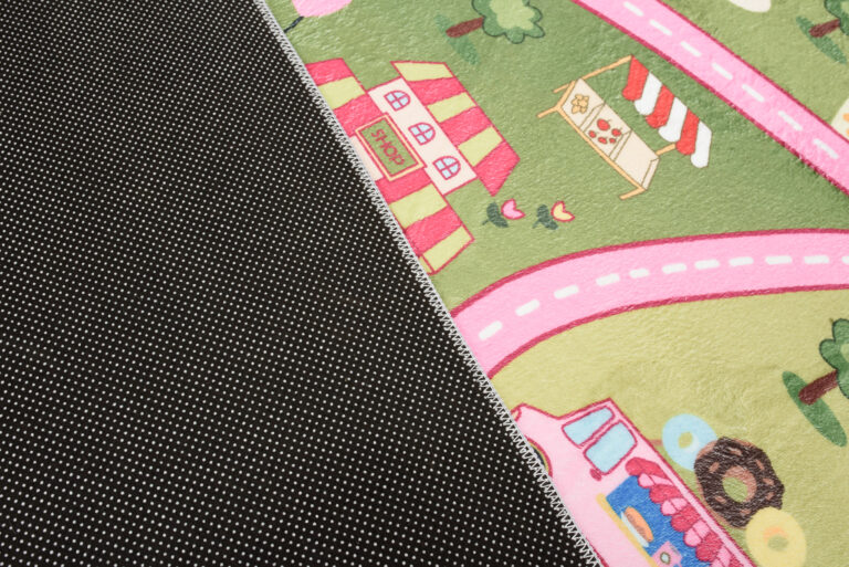 Dywan Dziecięcy Flannel Różowy Miasto Ulice