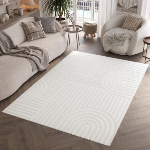 Dywan Hygge Złamana Biel Geometryczny
