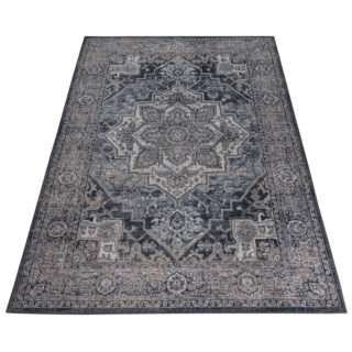 Dywan Ritz Granatowy Szary Vintage Rozeta