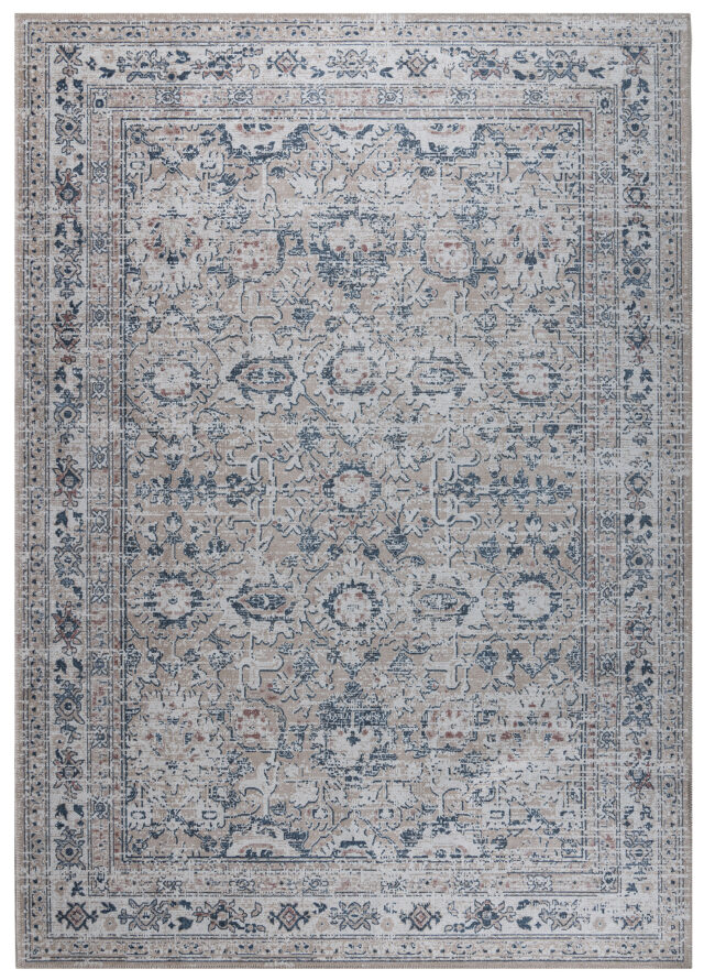 Dywan Ritz Beżowy Niebieski Ornamenty