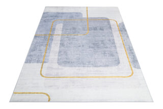 Dywan Flannel Niebieski Żółty Geometryczny