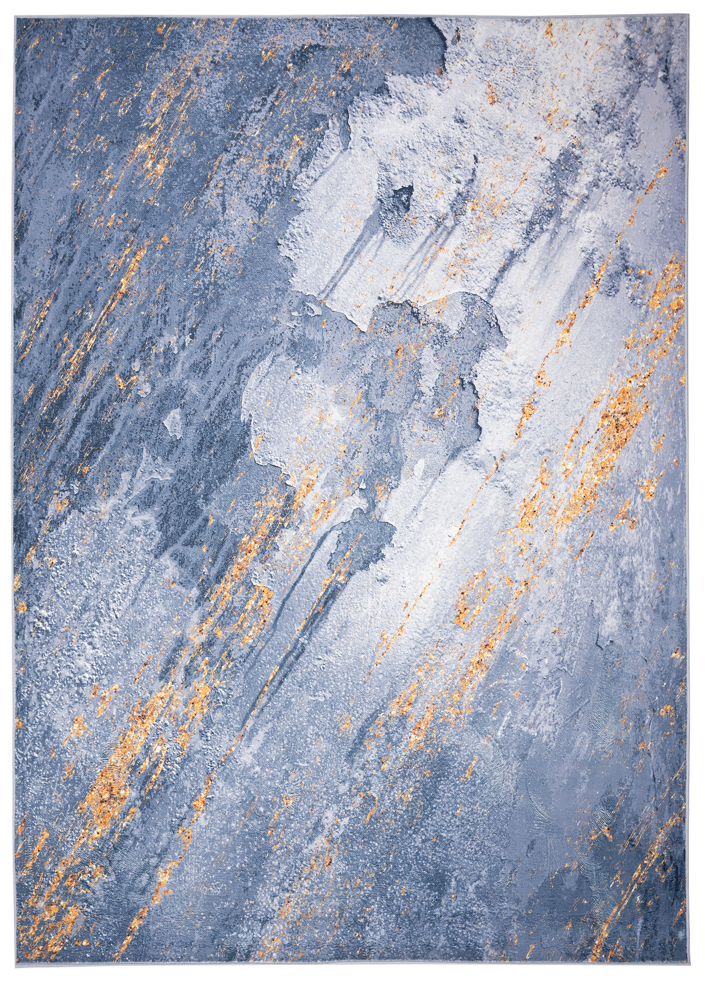 Dywan Flannel Niebieski Pomarańczowy Abstrakcyjny