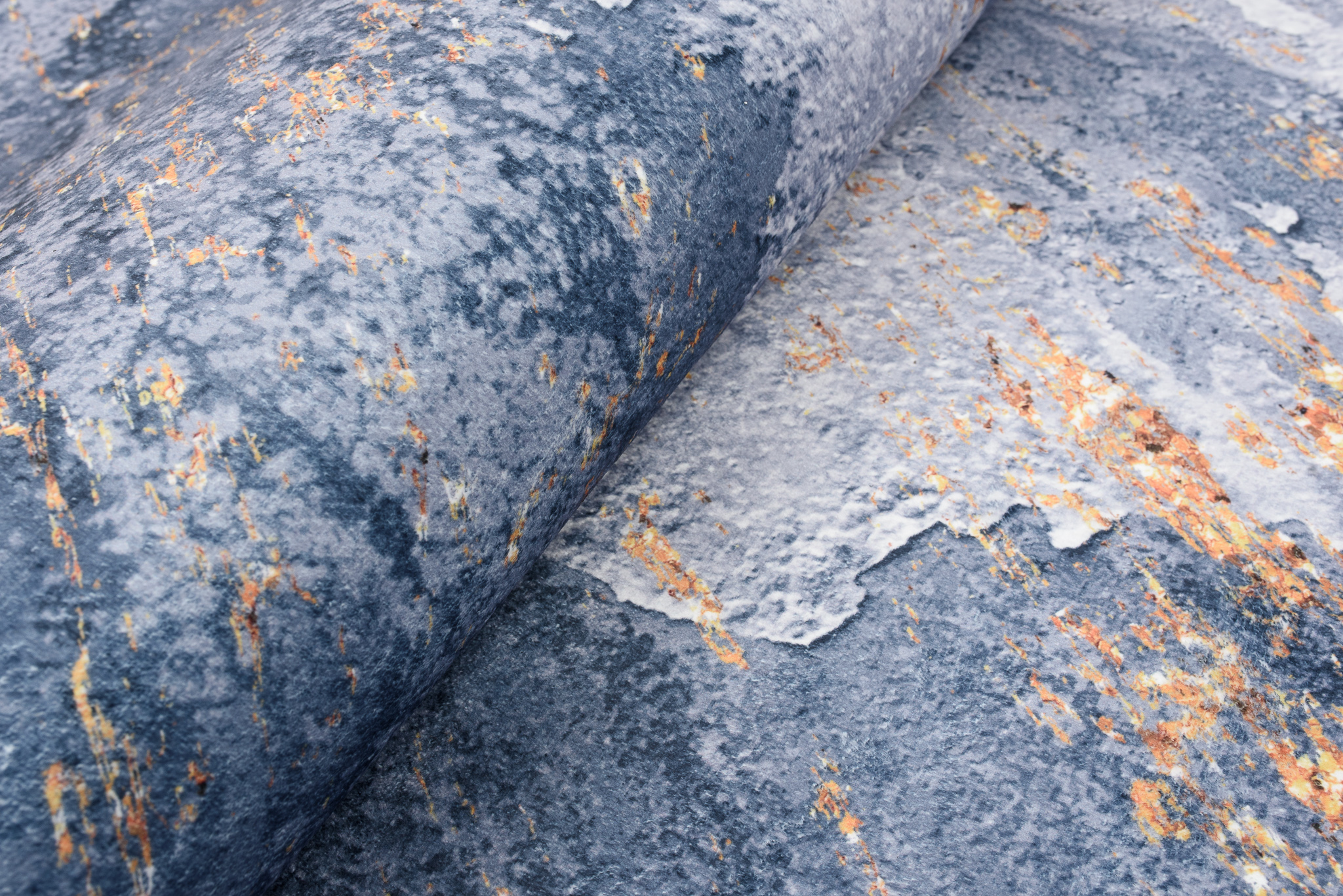 Dywan Flannel Niebieski Pomarańczowy Abstrakcyjny