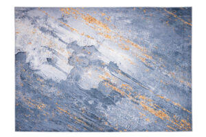 Dywan Flannel Niebieski Pomarańczowy Abstrakcyjny