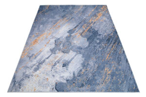 Dywan Flannel Niebieski Pomarańczowy Abstrakcyjny