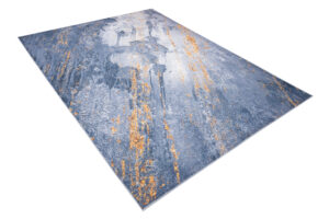 Dywan Flannel Niebieski Pomarańczowy Abstrakcyjny