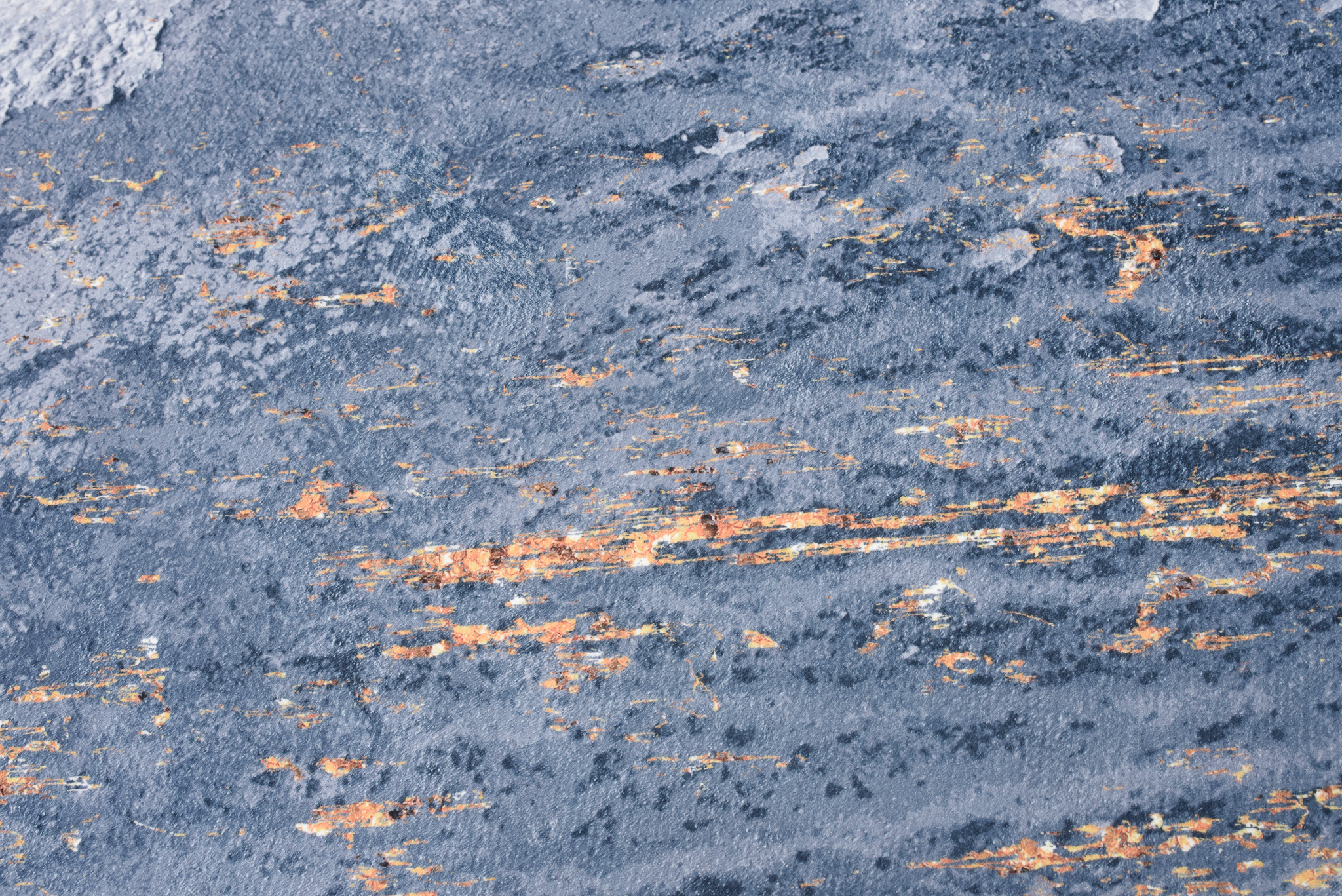 Dywan Flannel Niebieski Pomarańczowy Abstrakcyjny