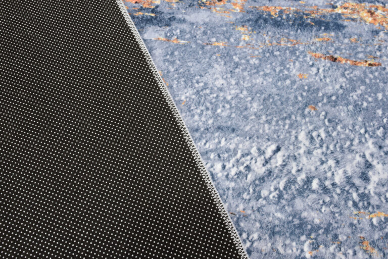 Dywan Flannel Niebieski Pomarańczowy Abstrakcyjny